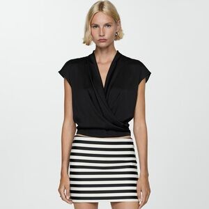 NWT Mango Sleeveless Wrap Blouse